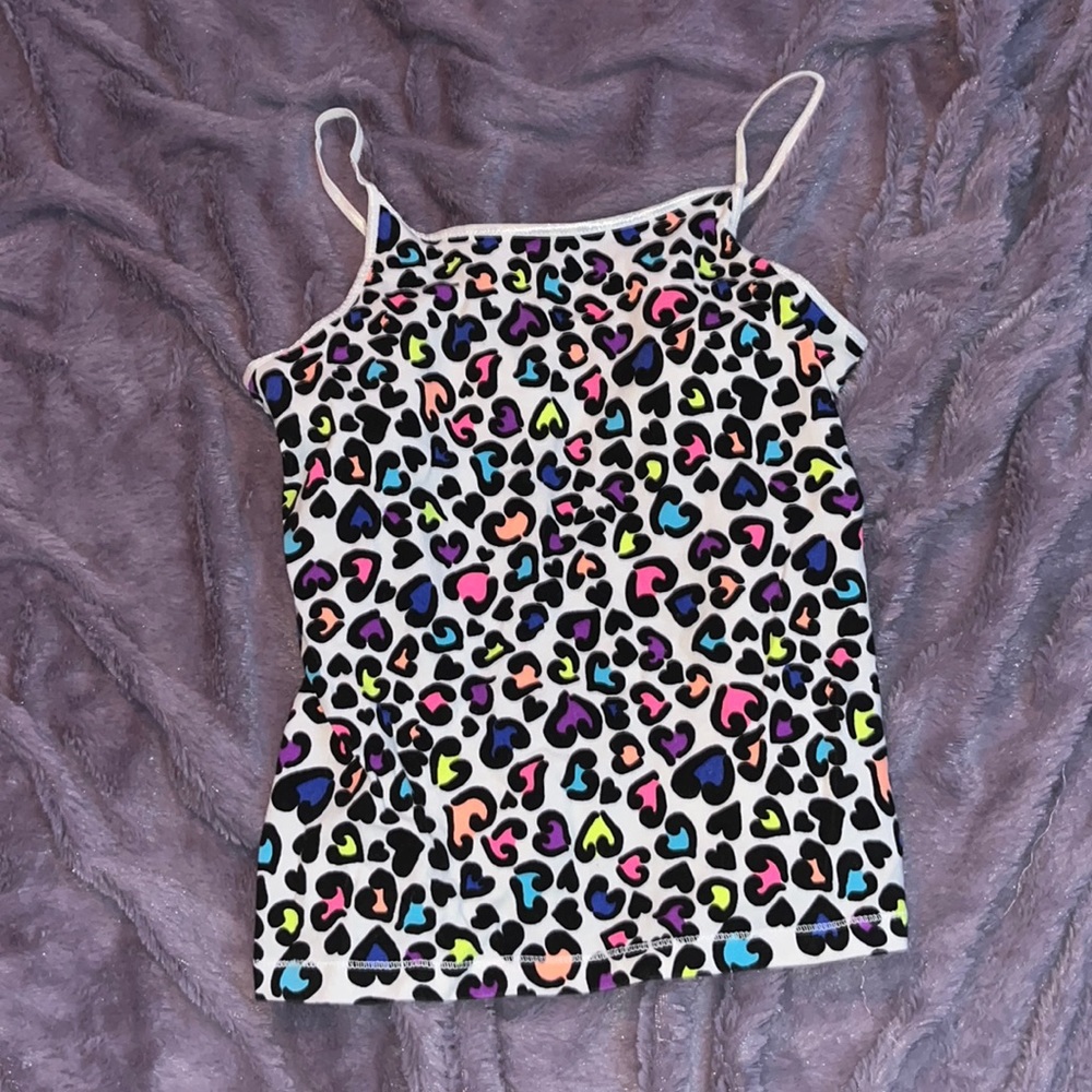 Faded Glory Girls Colorful heart spaghetti strap top